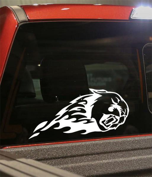 cougar 3 flaming animal decal - North 49 Decals