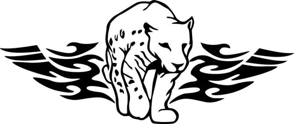 cougar flaming animal decal - North 49 Decals