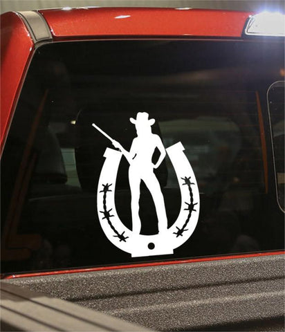 cowgirl horseshoe country & western decal - North 49 Decals