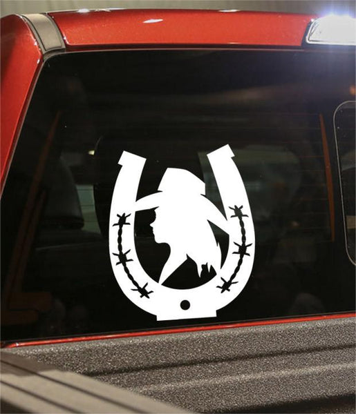 cowgirl horseshoe 3 country & western decal - North 49 Decals
