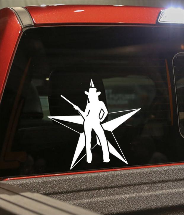 cowgirl star 2 country & western decal - North 49 Decals