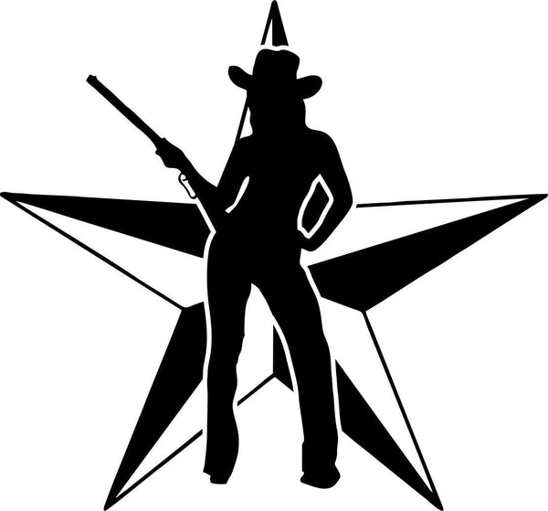 cowgirl star 2 country & western decal - North 49 Decals
