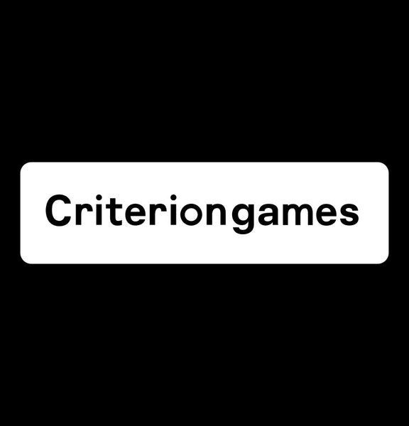 Criterion Games decal, video game decal, sticker, car decal