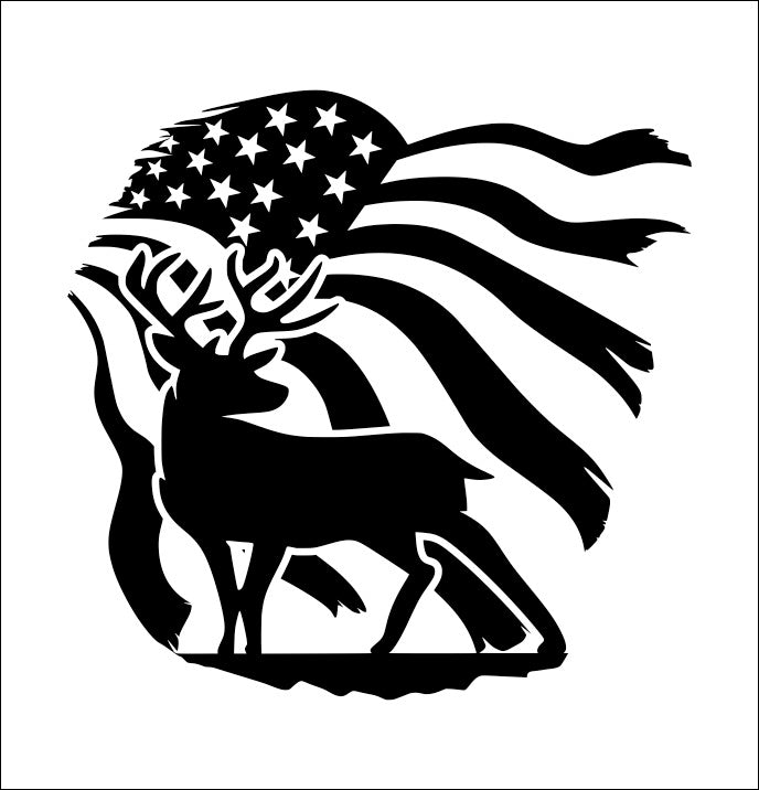 Deer Flag E hunting decal