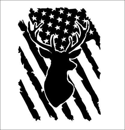Deer Flag F hunting decal