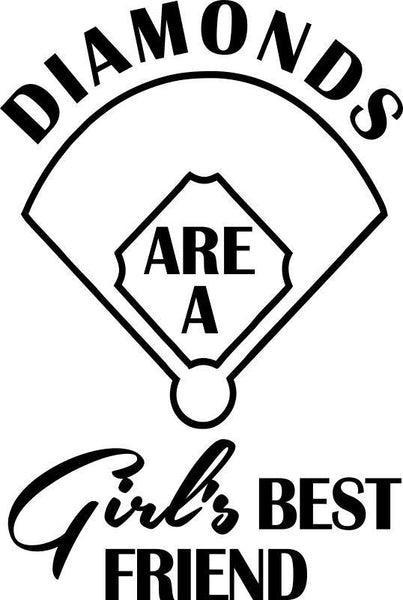 diamonds are a girl's best friend softball decal - North 49 Decals