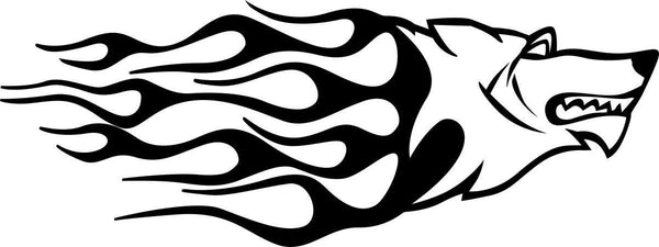 dog flaming animal decal - North 49 Decals