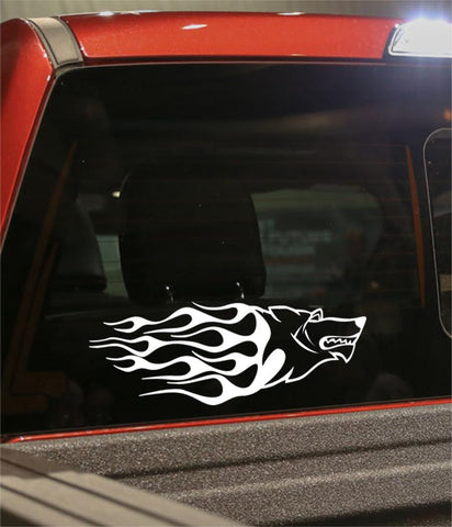 dog flaming animal decal - North 49 Decals