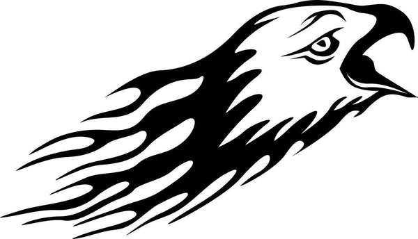 eagle 2 flaming animal decal - North 49 Decals