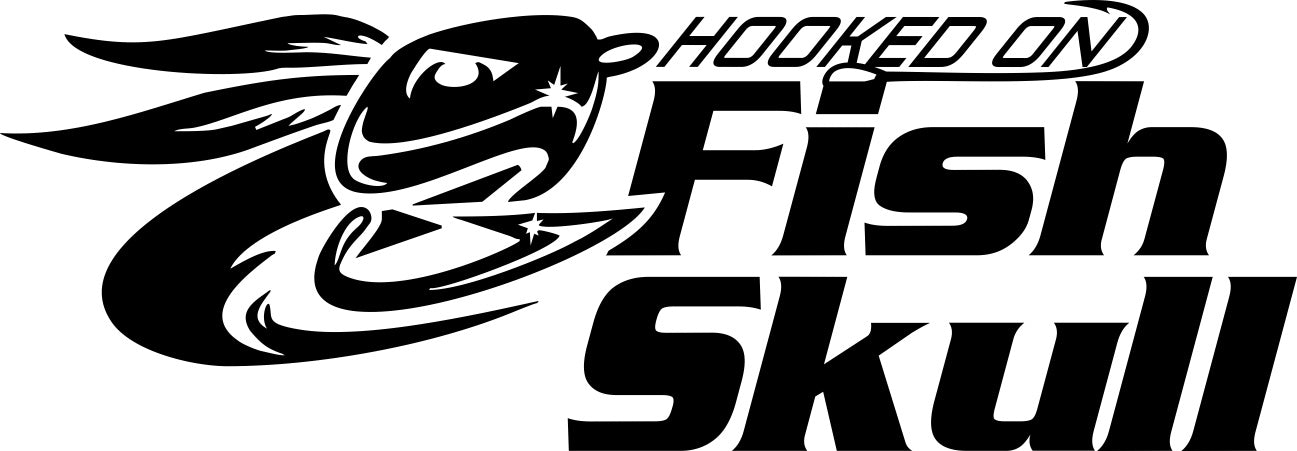 fish skull flies decal, car decal, fishing sticker