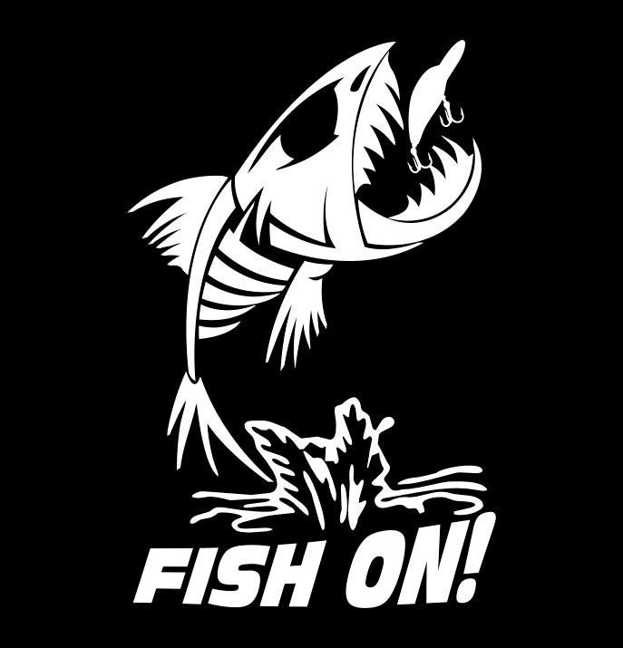 fish bone fish on fishing decal – North 49 Decals