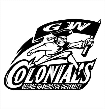 George Washington Colonials decal, car decal sticker, college football