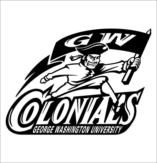 George Washington Colonials decal, car decal sticker, college football
