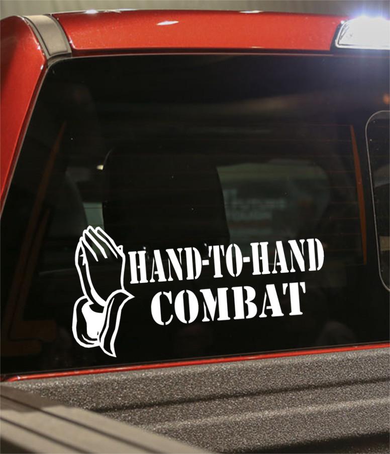 hand to hand combat religious decal - North 49 Decals