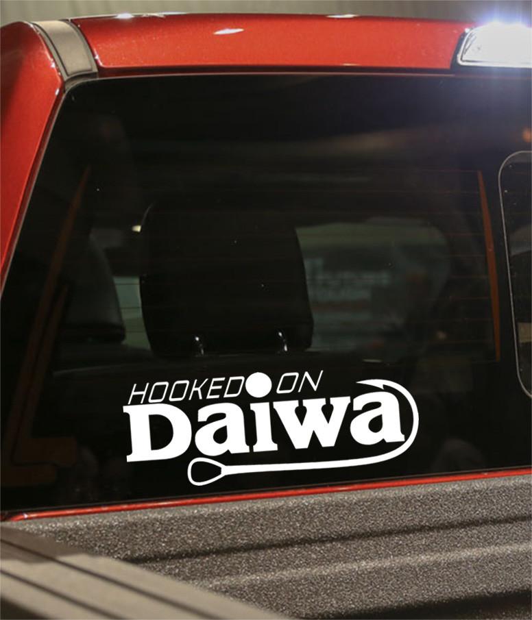 hooked on daiwa fishing logo decal - North 49 Decals