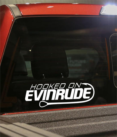 hooked on evinrude fishing logo decal - North 49 Decals