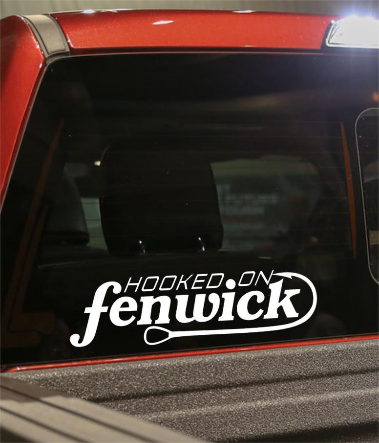 hooked on fenwick fishing logo decal - North 49 Decals