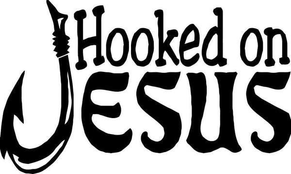 hooked on jesus religious decal - North 49 Decals