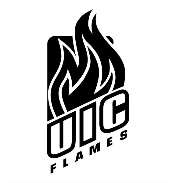 Illinois Chicago Flames decal, car decal sticker, college football