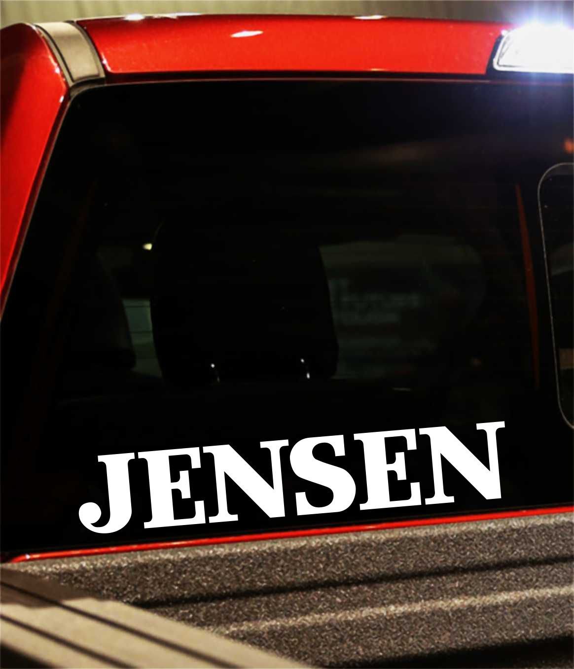 Jensen decal, sticker, audio decal