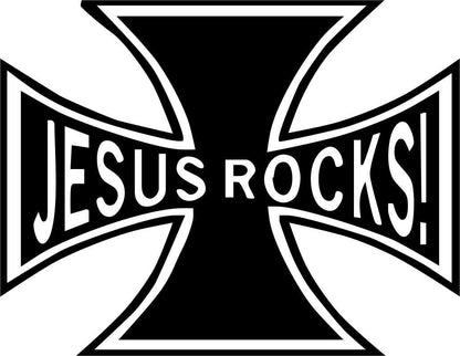 jesus rocks religious decal - North 49 Decals