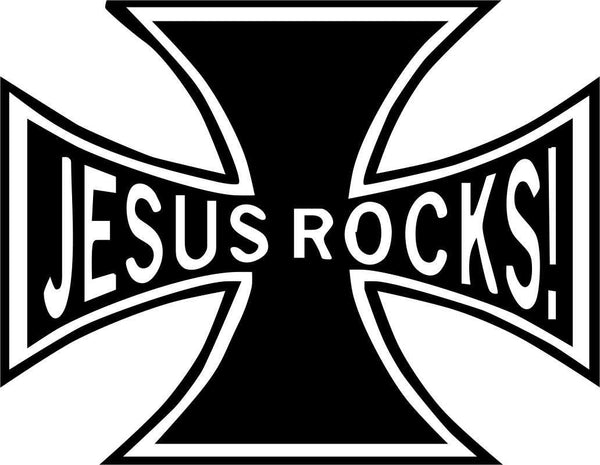 jesus rocks religious decal - North 49 Decals