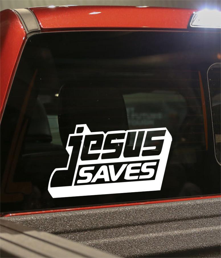Jesus Saves Bumper Sticker Jesus Saves Coexist Style Bumper 3M
