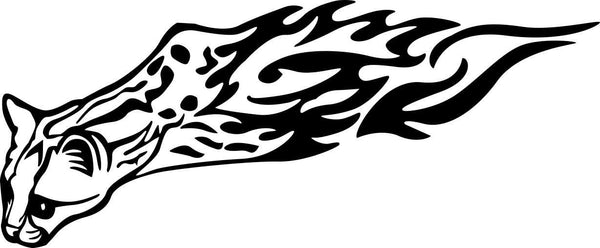 leopard flaming animal decal - North 49 Decals