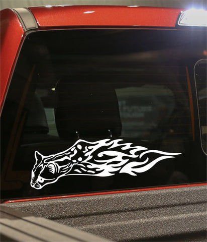 leopard flaming animal decal - North 49 Decals