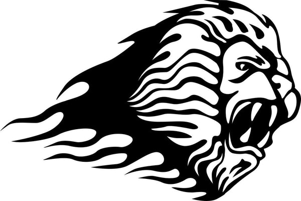 lion 3 flaming animal decal - North 49 Decals