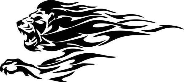 lion flaming animal decal - North 49 Decals