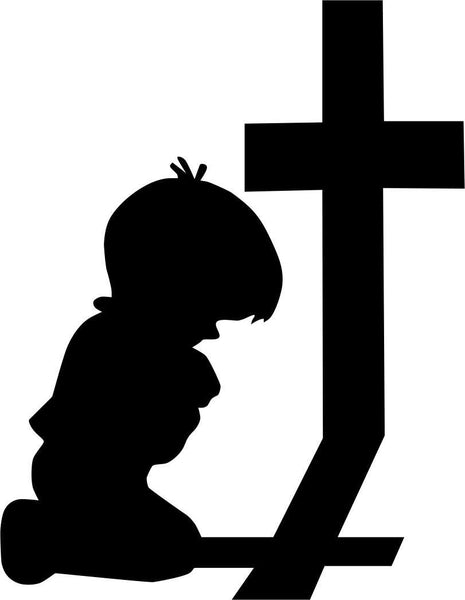 little boy praying religious decal - North 49 Decals