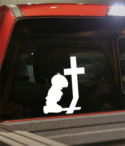little boy praying religious decal - North 49 Decals