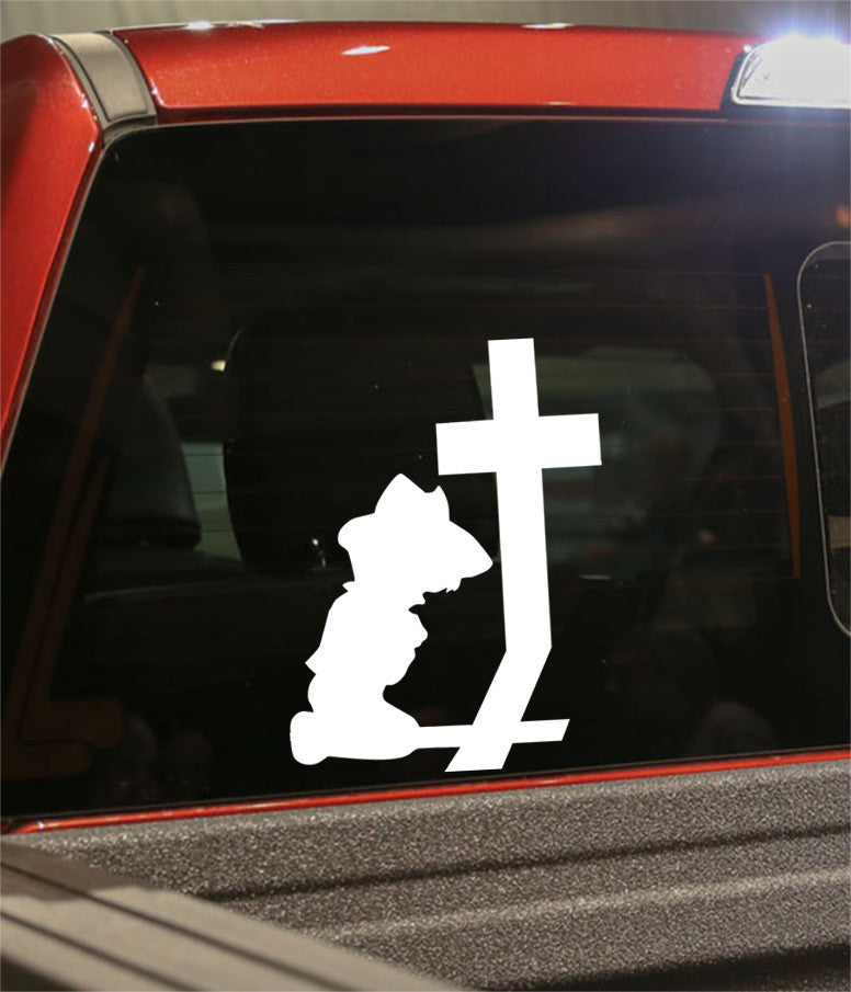 little cowboy praying religious decal - North 49 Decals