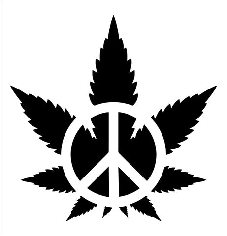 Weed Peace Symbol marijuana decal