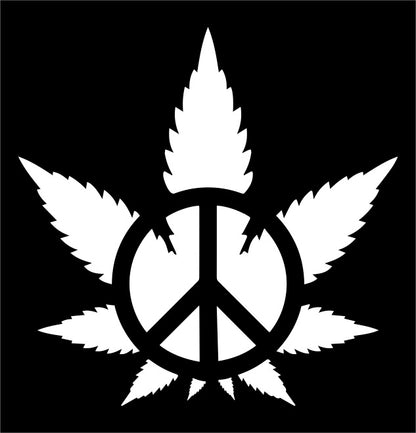 Weed Peace Symbol marijuana decal