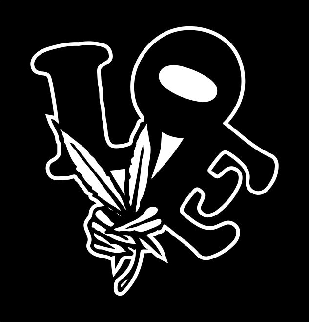 Love marijuana decal