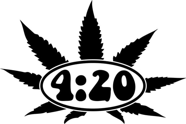 4:20 leaf marijuana decal - North 49 Decals