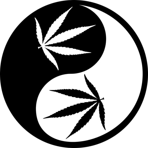 ying yang marijuana decal - North 49 Decals