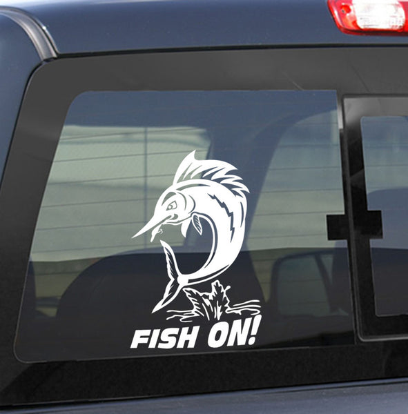 marlin fishing decal, car decal, window sticker