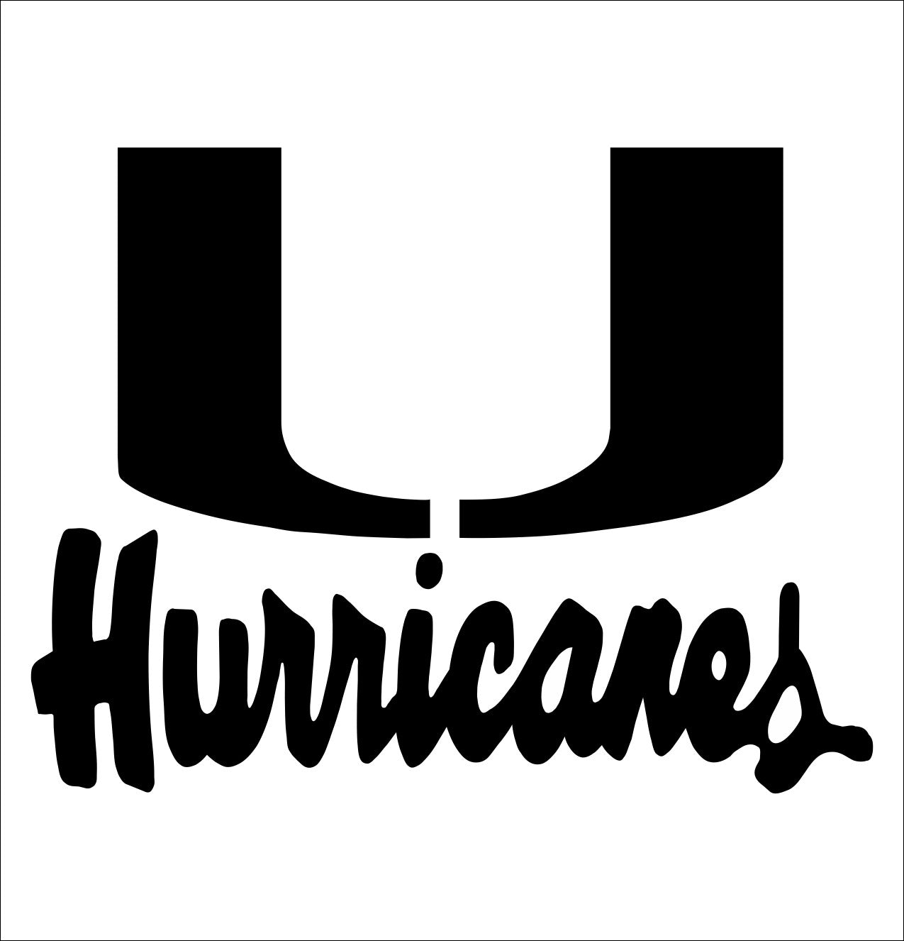 Miami Hurricanes decal, car decal sticker, college football