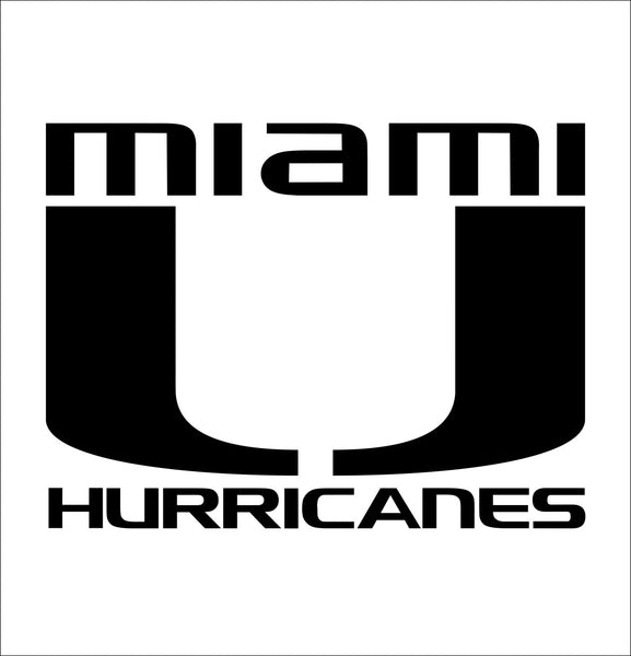 Miami Hurricanes decal, car decal sticker, college football