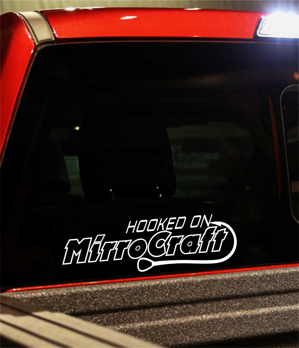 mirrocraft decal, car decal, fishing sticker