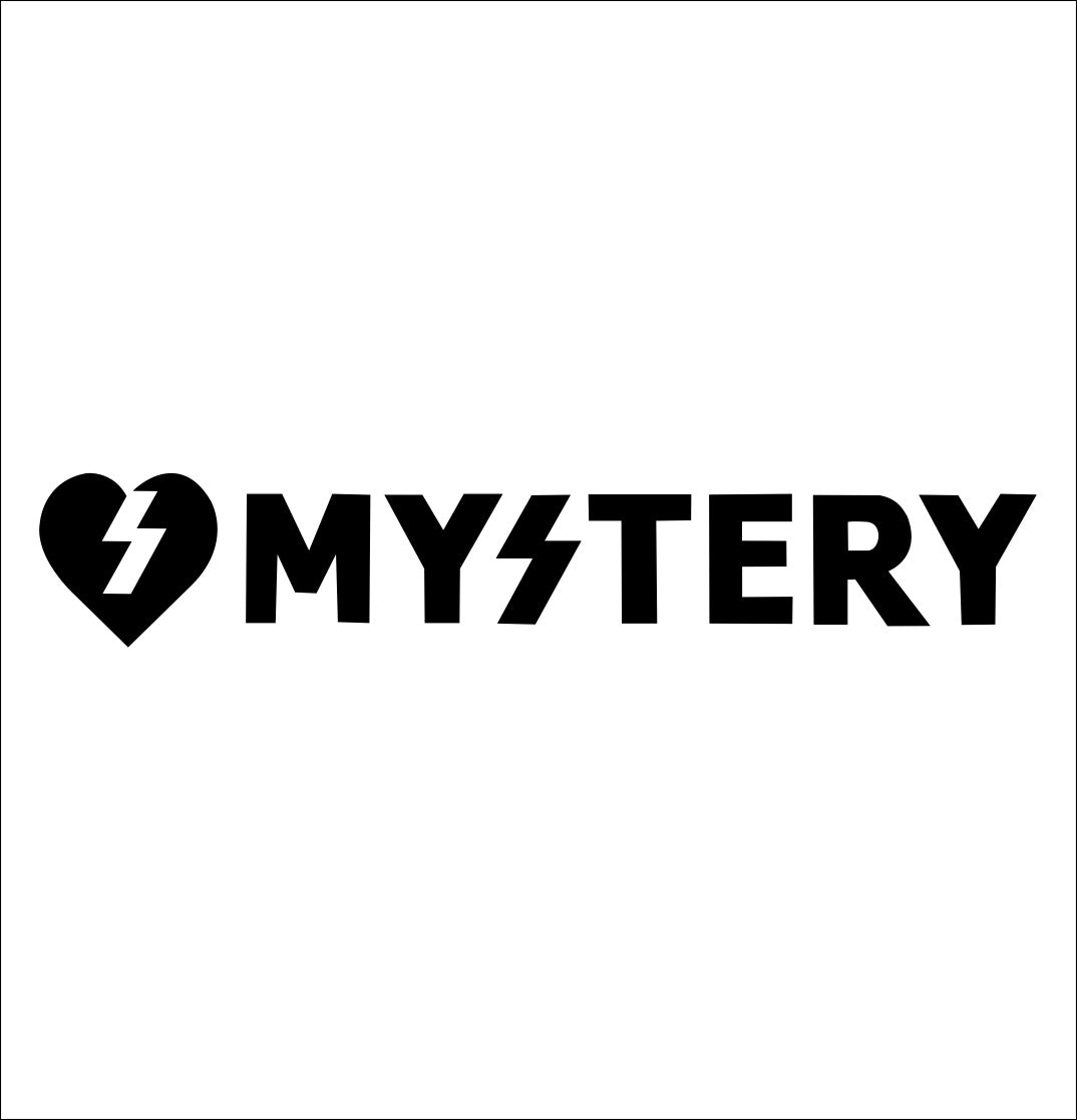 Mystery Skateboards decal, skateboarding decal, car decal sticker