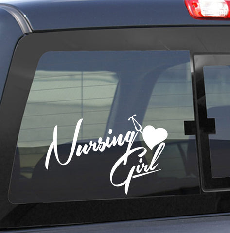 nursing girl nurse decal - North 49 Decals
