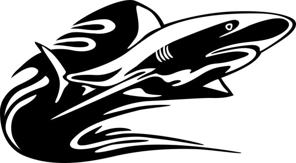 shark 2 flaming animal decal - North 49 Decals