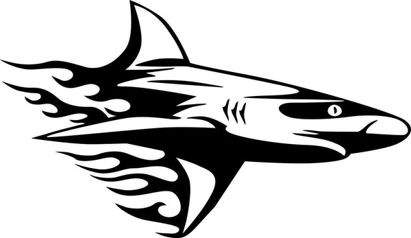 shark 3 flaming animal decal - North 49 Decals