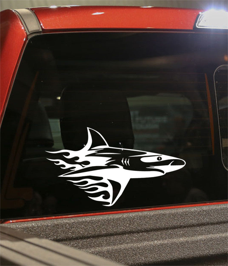 shark 3 flaming animal decal - North 49 Decals