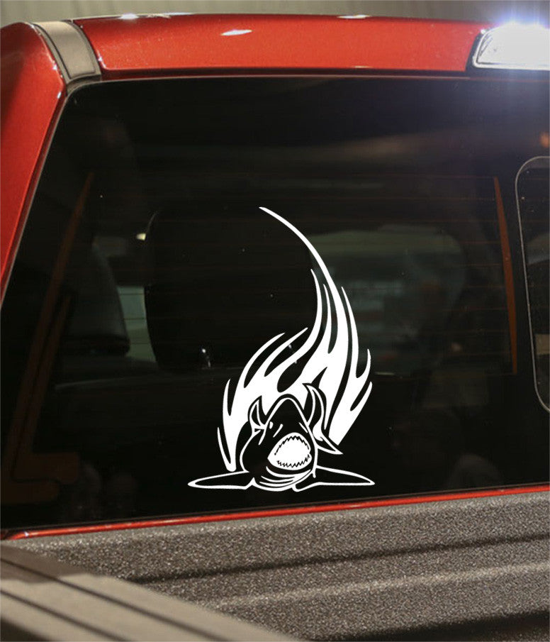 shark flaming animal decal - North 49 Decals