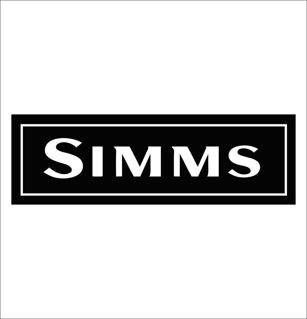 simms decal, sticker, hunting fishing decal, car sticker d